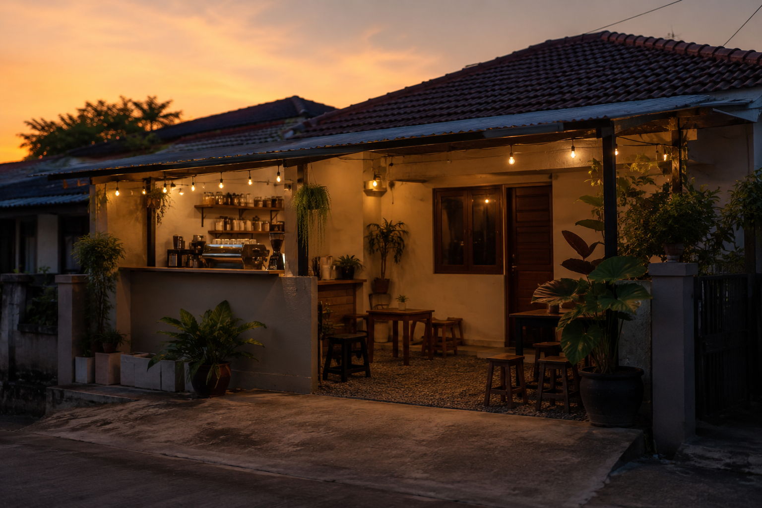 Suasana kedai kopi Singgah Ngopi